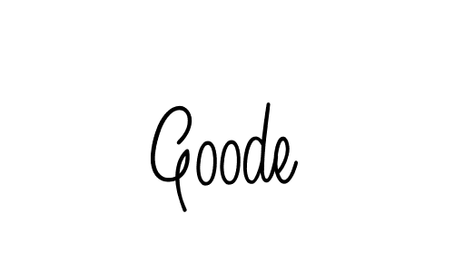 Make a beautiful signature design for name Goode. With this signature (Angelique-Rose-font-FFP) style, you can create a handwritten signature for free. Goode signature style 5 images and pictures png