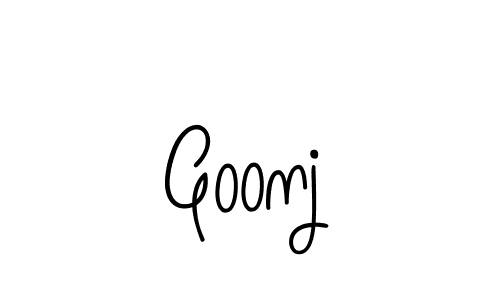 Make a beautiful signature design for name Goonj. With this signature (Angelique-Rose-font-FFP) style, you can create a handwritten signature for free. Goonj signature style 5 images and pictures png