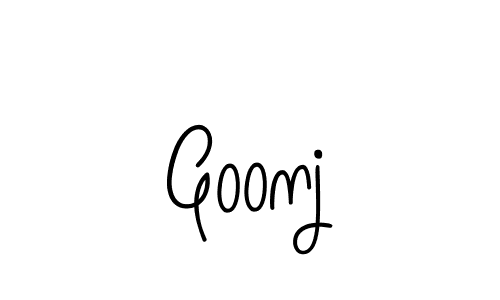 Make a beautiful signature design for name Goonj. With this signature (Angelique-Rose-font-FFP) style, you can create a handwritten signature for free. Goonj signature style 5 images and pictures png