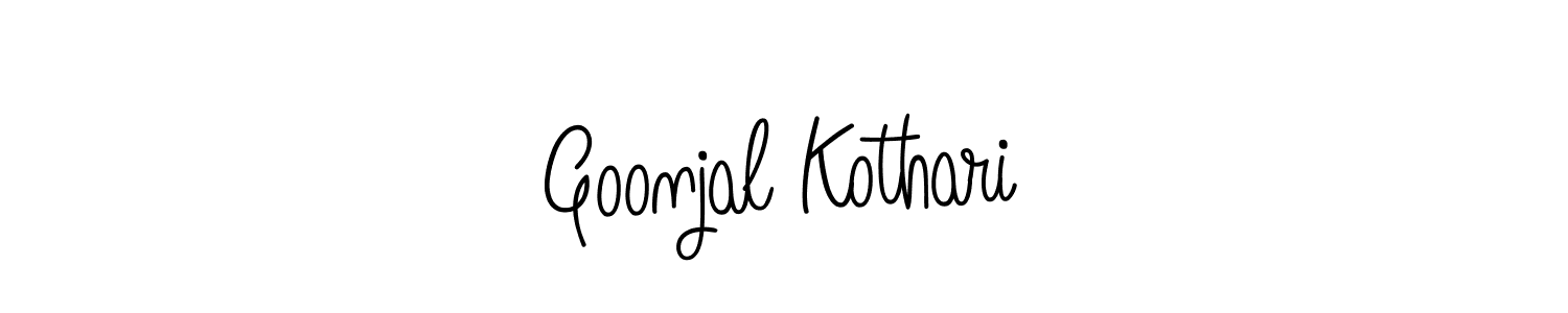 Make a short Goonjal Kothari signature style. Manage your documents anywhere anytime using Angelique-Rose-font-FFP. Create and add eSignatures, submit forms, share and send files easily. Goonjal Kothari signature style 5 images and pictures png