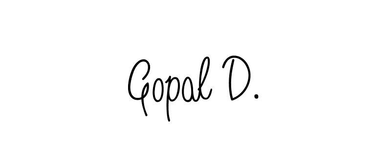 Design your own signature with our free online signature maker. With this signature software, you can create a handwritten (Angelique-Rose-font-FFP) signature for name Gopal D.. Gopal D. signature style 5 images and pictures png