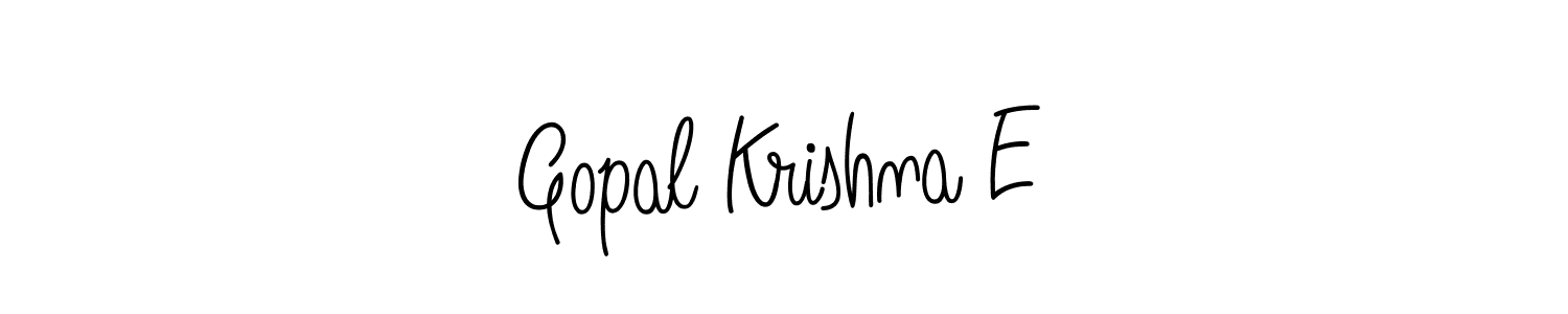 The best way (Angelique-Rose-font-FFP) to make a short signature is to pick only two or three words in your name. The name Gopal Krishna E include a total of six letters. For converting this name. Gopal Krishna E signature style 5 images and pictures png