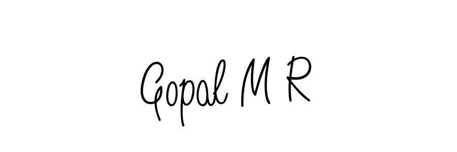 You should practise on your own different ways (Angelique-Rose-font-FFP) to write your name (Gopal M R) in signature. don't let someone else do it for you. Gopal M R signature style 5 images and pictures png