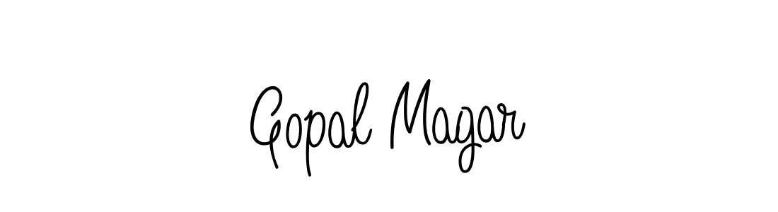 Use a signature maker to create a handwritten signature online. With this signature software, you can design (Angelique-Rose-font-FFP) your own signature for name Gopal Magar. Gopal Magar signature style 5 images and pictures png