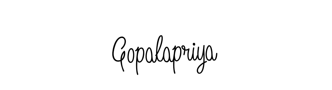 Create a beautiful signature design for name Gopalapriya. With this signature (Angelique-Rose-font-FFP) fonts, you can make a handwritten signature for free. Gopalapriya signature style 5 images and pictures png