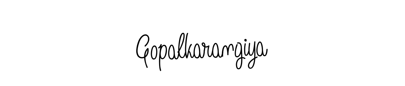 Make a beautiful signature design for name Gopalkarangiya. With this signature (Angelique-Rose-font-FFP) style, you can create a handwritten signature for free. Gopalkarangiya signature style 5 images and pictures png