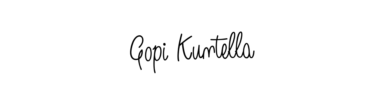 You should practise on your own different ways (Angelique-Rose-font-FFP) to write your name (Gopi Kuntella) in signature. don't let someone else do it for you. Gopi Kuntella signature style 5 images and pictures png