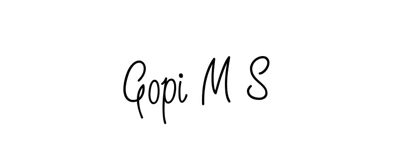 Make a beautiful signature design for name Gopi M S. With this signature (Angelique-Rose-font-FFP) style, you can create a handwritten signature for free. Gopi M S signature style 5 images and pictures png