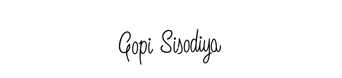 You should practise on your own different ways (Angelique-Rose-font-FFP) to write your name (Gopi Sisodiya) in signature. don't let someone else do it for you. Gopi Sisodiya signature style 5 images and pictures png