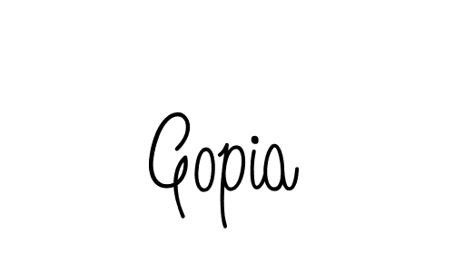 Use a signature maker to create a handwritten signature online. With this signature software, you can design (Angelique-Rose-font-FFP) your own signature for name Gopia. Gopia signature style 5 images and pictures png