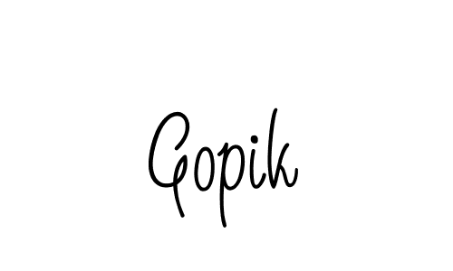 The best way (Angelique-Rose-font-FFP) to make a short signature is to pick only two or three words in your name. The name Gopik include a total of six letters. For converting this name. Gopik signature style 5 images and pictures png