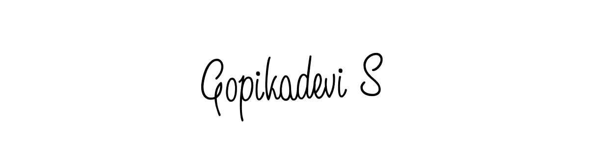 The best way (Angelique-Rose-font-FFP) to make a short signature is to pick only two or three words in your name. The name Gopikadevi S include a total of six letters. For converting this name. Gopikadevi S signature style 5 images and pictures png