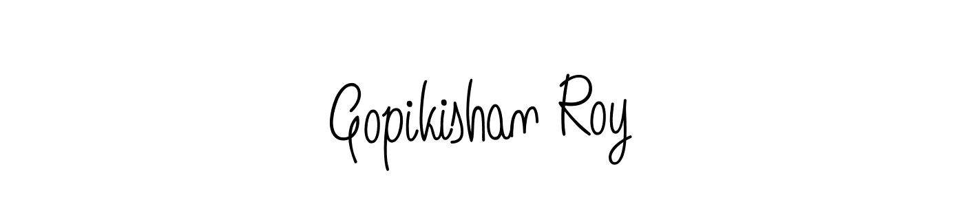 You should practise on your own different ways (Angelique-Rose-font-FFP) to write your name (Gopikishan Roy) in signature. don't let someone else do it for you. Gopikishan Roy signature style 5 images and pictures png