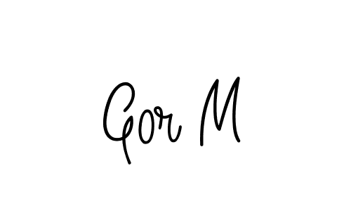 Use a signature maker to create a handwritten signature online. With this signature software, you can design (Angelique-Rose-font-FFP) your own signature for name Gor M. Gor M signature style 5 images and pictures png