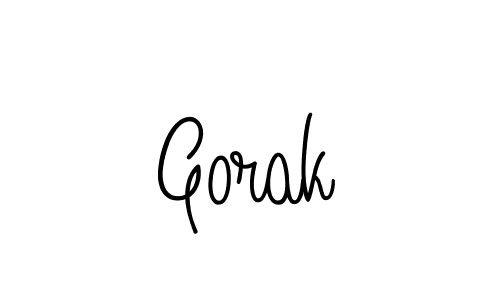 Make a beautiful signature design for name Gorak. With this signature (Angelique-Rose-font-FFP) style, you can create a handwritten signature for free. Gorak signature style 5 images and pictures png