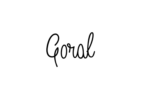 You should practise on your own different ways (Angelique-Rose-font-FFP) to write your name (Goral) in signature. don't let someone else do it for you. Goral signature style 5 images and pictures png