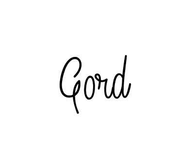 Make a beautiful signature design for name Gord. With this signature (Angelique-Rose-font-FFP) style, you can create a handwritten signature for free. Gord signature style 5 images and pictures png