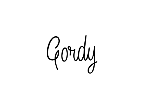 Use a signature maker to create a handwritten signature online. With this signature software, you can design (Angelique-Rose-font-FFP) your own signature for name Gordy. Gordy signature style 5 images and pictures png