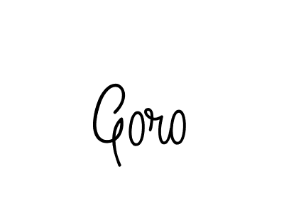 Goro stylish signature style. Best Handwritten Sign (Angelique-Rose-font-FFP) for my name. Handwritten Signature Collection Ideas for my name Goro. Goro signature style 5 images and pictures png