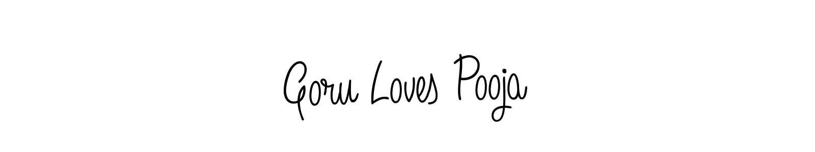 How to make Goru Loves Pooja name signature. Use Angelique-Rose-font-FFP style for creating short signs online. This is the latest handwritten sign. Goru Loves Pooja signature style 5 images and pictures png