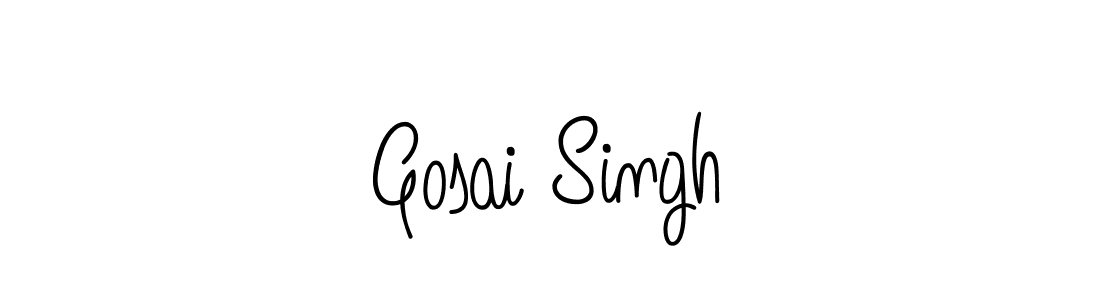 Use a signature maker to create a handwritten signature online. With this signature software, you can design (Angelique-Rose-font-FFP) your own signature for name Gosai Singh. Gosai Singh signature style 5 images and pictures png