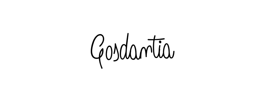 Create a beautiful signature design for name Gosdantia. With this signature (Angelique-Rose-font-FFP) fonts, you can make a handwritten signature for free. Gosdantia signature style 5 images and pictures png