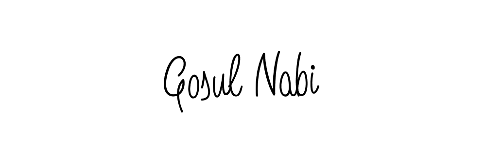 You should practise on your own different ways (Angelique-Rose-font-FFP) to write your name (Gosul Nabi) in signature. don't let someone else do it for you. Gosul Nabi signature style 5 images and pictures png