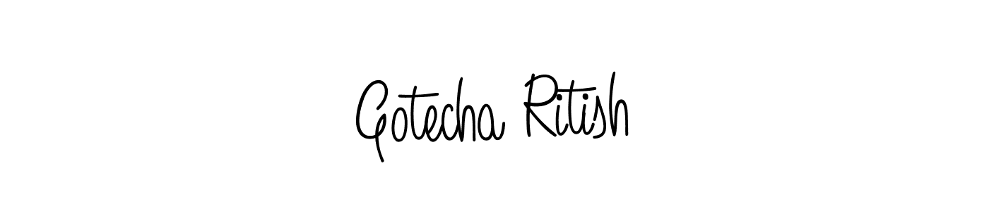 Design your own signature with our free online signature maker. With this signature software, you can create a handwritten (Angelique-Rose-font-FFP) signature for name Gotecha Ritish. Gotecha Ritish signature style 5 images and pictures png