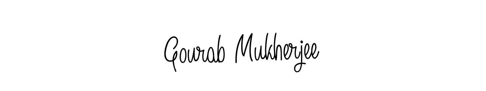 You should practise on your own different ways (Angelique-Rose-font-FFP) to write your name (Gourab Mukherjee) in signature. don't let someone else do it for you. Gourab Mukherjee signature style 5 images and pictures png