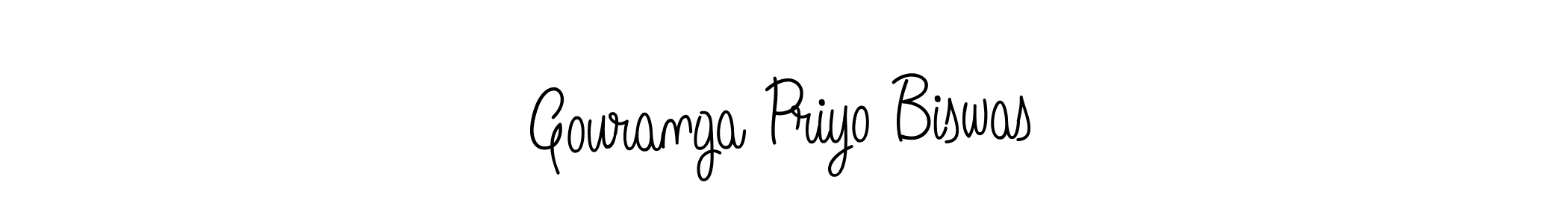 How to make Gouranga Priyo Biswas name signature. Use Angelique-Rose-font-FFP style for creating short signs online. This is the latest handwritten sign. Gouranga Priyo Biswas signature style 5 images and pictures png