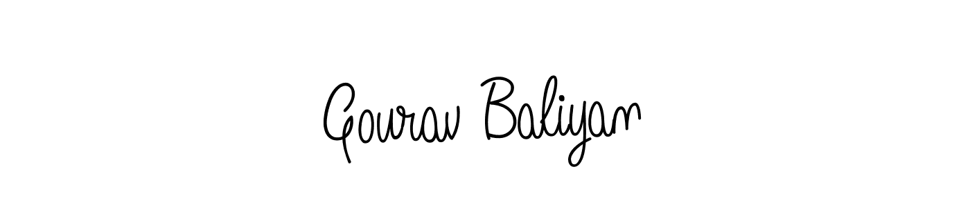 You should practise on your own different ways (Angelique-Rose-font-FFP) to write your name (Gourav Baliyan) in signature. don't let someone else do it for you. Gourav Baliyan signature style 5 images and pictures png