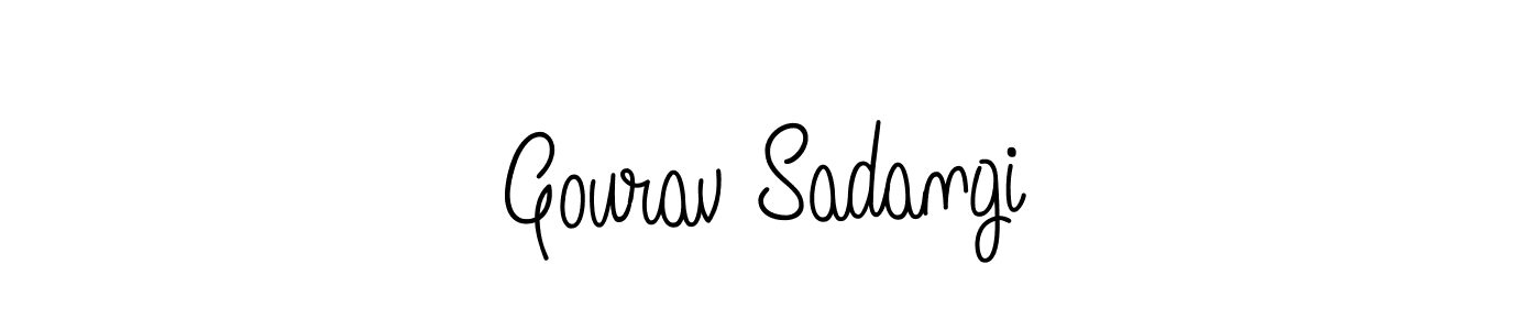 You should practise on your own different ways (Angelique-Rose-font-FFP) to write your name (Gourav Sadangi) in signature. don't let someone else do it for you. Gourav Sadangi signature style 5 images and pictures png