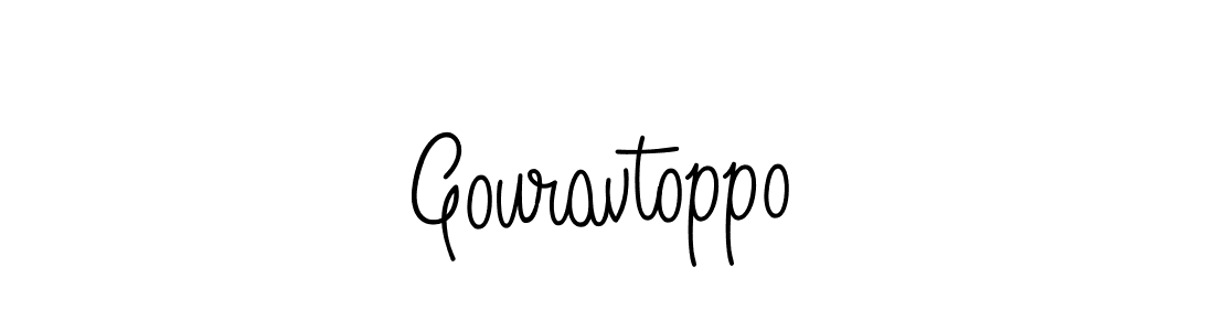 You should practise on your own different ways (Angelique-Rose-font-FFP) to write your name (Gouravtoppo) in signature. don't let someone else do it for you. Gouravtoppo signature style 5 images and pictures png