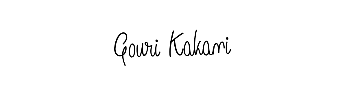 Use a signature maker to create a handwritten signature online. With this signature software, you can design (Angelique-Rose-font-FFP) your own signature for name Gouri Kakani. Gouri Kakani signature style 5 images and pictures png