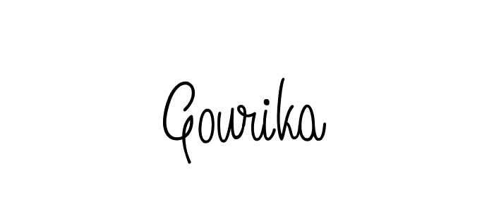Make a beautiful signature design for name Gourika. With this signature (Angelique-Rose-font-FFP) style, you can create a handwritten signature for free. Gourika signature style 5 images and pictures png