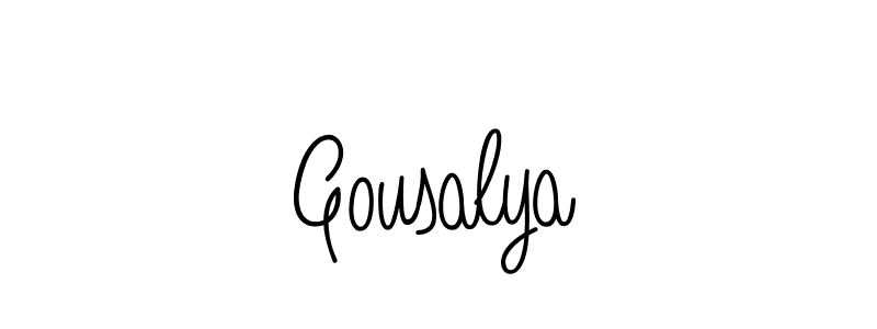 You should practise on your own different ways (Angelique-Rose-font-FFP) to write your name (Gousalya) in signature. don't let someone else do it for you. Gousalya signature style 5 images and pictures png