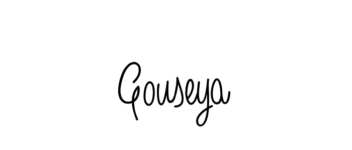 Use a signature maker to create a handwritten signature online. With this signature software, you can design (Angelique-Rose-font-FFP) your own signature for name Gouseya. Gouseya signature style 5 images and pictures png