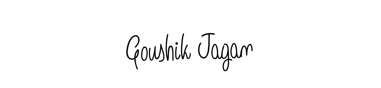 You should practise on your own different ways (Angelique-Rose-font-FFP) to write your name (Goushik Jagan) in signature. don't let someone else do it for you. Goushik Jagan signature style 5 images and pictures png