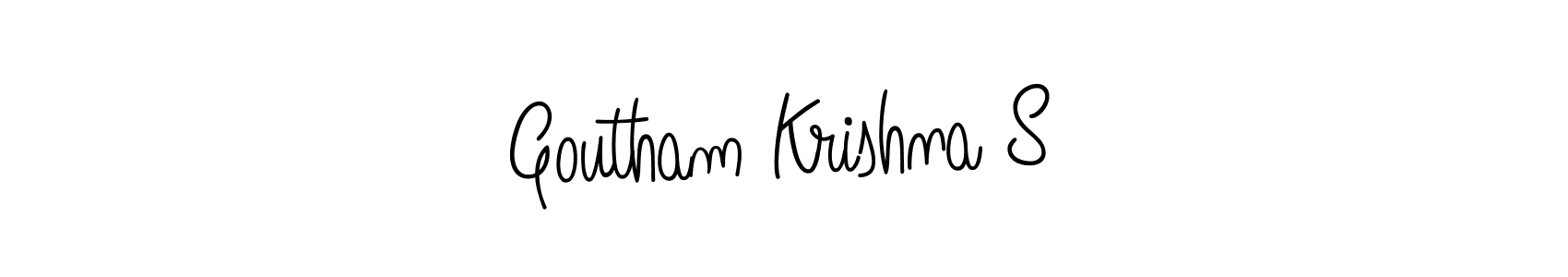 You can use this online signature creator to create a handwritten signature for the name Goutham Krishna S. This is the best online autograph maker. Goutham Krishna S signature style 5 images and pictures png