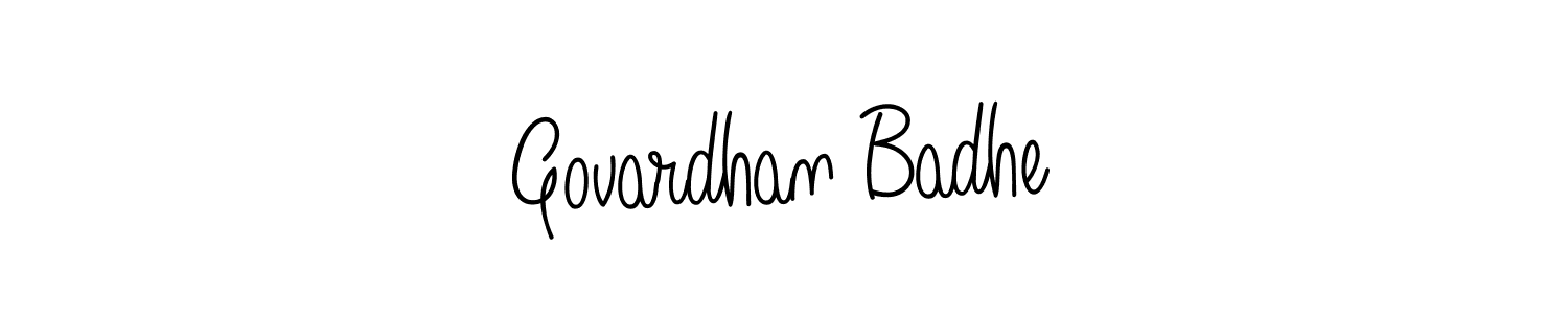 The best way (Angelique-Rose-font-FFP) to make a short signature is to pick only two or three words in your name. The name Govardhan Badhe include a total of six letters. For converting this name. Govardhan Badhe signature style 5 images and pictures png