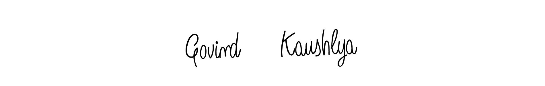 Use a signature maker to create a handwritten signature online. With this signature software, you can design (Angelique-Rose-font-FFP) your own signature for name Govind     Kaushlya. Govind     Kaushlya signature style 5 images and pictures png