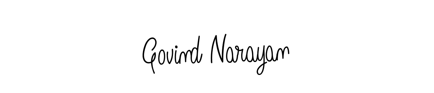 How to make Govind Narayan name signature. Use Angelique-Rose-font-FFP style for creating short signs online. This is the latest handwritten sign. Govind Narayan signature style 5 images and pictures png