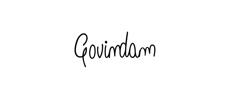 Design your own signature with our free online signature maker. With this signature software, you can create a handwritten (Angelique-Rose-font-FFP) signature for name Govindam. Govindam signature style 5 images and pictures png