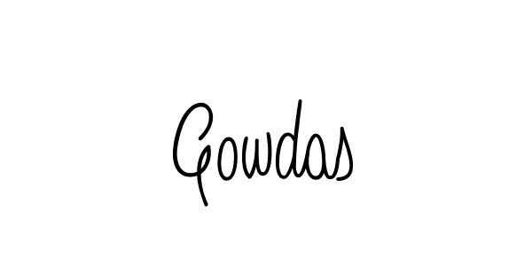 Make a beautiful signature design for name Gowdas. With this signature (Angelique-Rose-font-FFP) style, you can create a handwritten signature for free. Gowdas signature style 5 images and pictures png