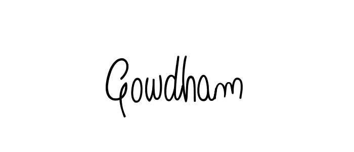 The best way (Angelique-Rose-font-FFP) to make a short signature is to pick only two or three words in your name. The name Gowdham include a total of six letters. For converting this name. Gowdham signature style 5 images and pictures png