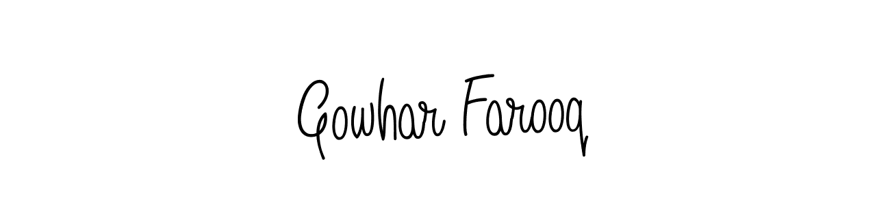 Make a beautiful signature design for name Gowhar Farooq. With this signature (Angelique-Rose-font-FFP) style, you can create a handwritten signature for free. Gowhar Farooq signature style 5 images and pictures png