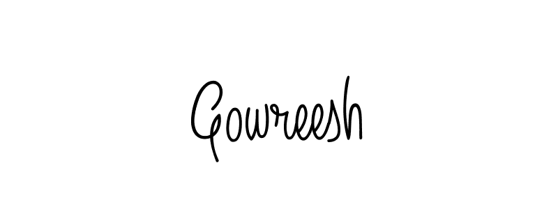 Make a beautiful signature design for name Gowreesh. With this signature (Angelique-Rose-font-FFP) style, you can create a handwritten signature for free. Gowreesh signature style 5 images and pictures png