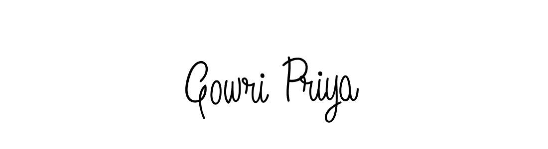 Make a beautiful signature design for name Gowri Priya. With this signature (Angelique-Rose-font-FFP) style, you can create a handwritten signature for free. Gowri Priya signature style 5 images and pictures png