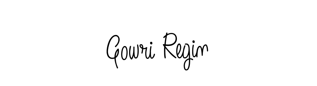 Design your own signature with our free online signature maker. With this signature software, you can create a handwritten (Angelique-Rose-font-FFP) signature for name Gowri Regin. Gowri Regin signature style 5 images and pictures png