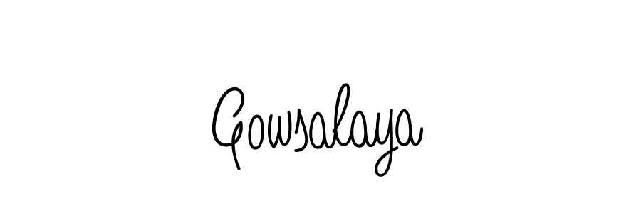 Make a beautiful signature design for name Gowsalaya. With this signature (Angelique-Rose-font-FFP) style, you can create a handwritten signature for free. Gowsalaya signature style 5 images and pictures png